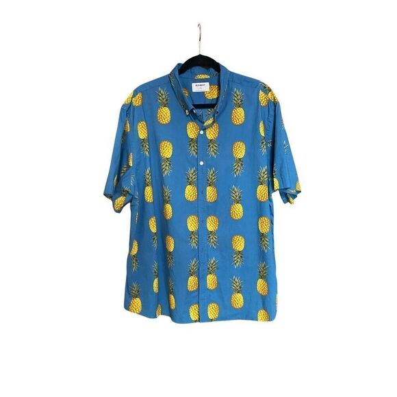 Old Navy men’s casual button up pineapple shirt S/XXL ￼ - Picture 2 of 4